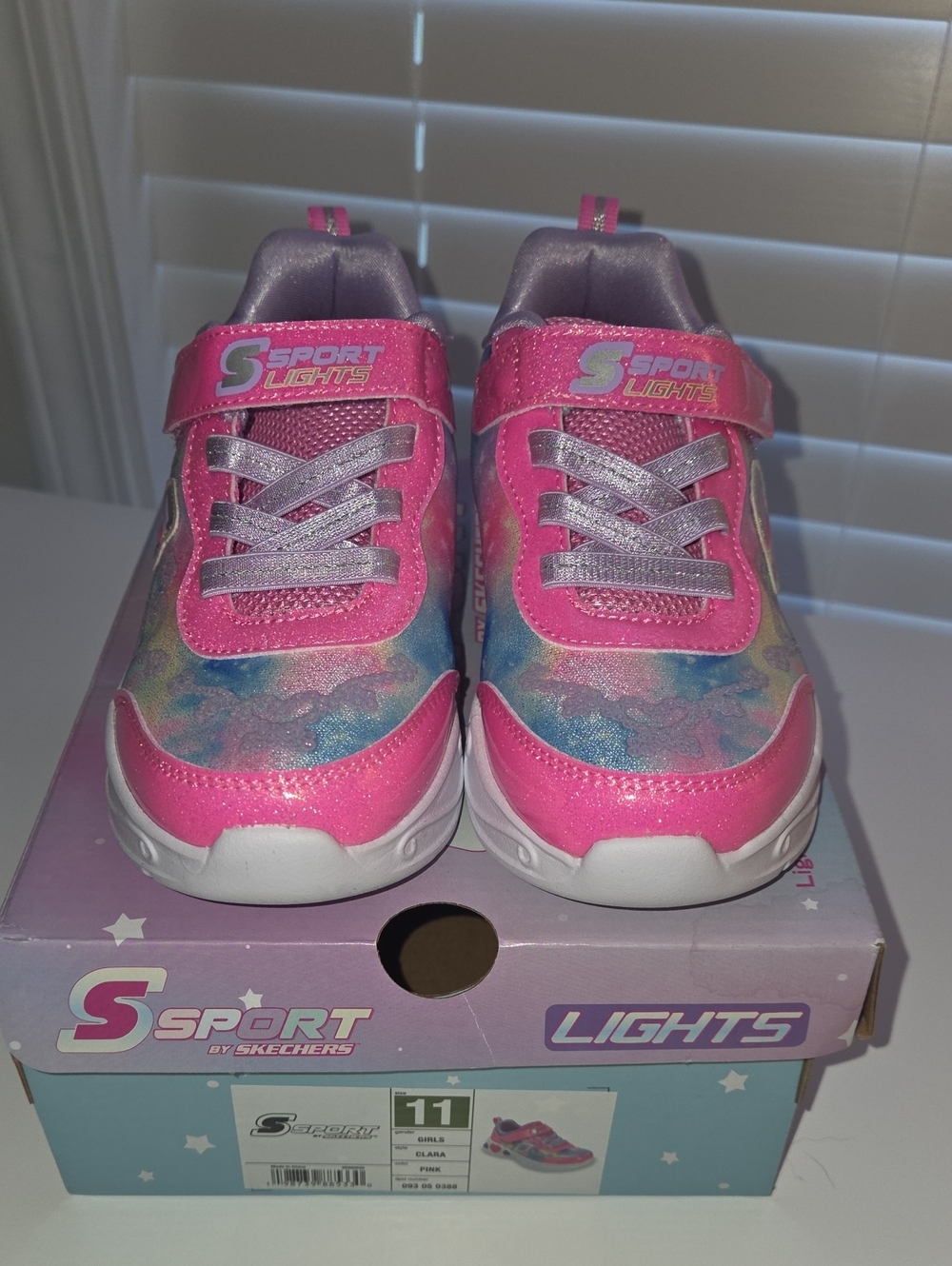 NWT Skechers Kids Pink & Purple Light-Up Sport Sneakers